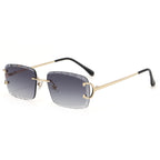 Square Rimless Glasses Trend Metal High-Grade Men'S and Women'S Sunglasses Street Shot Sunglasses