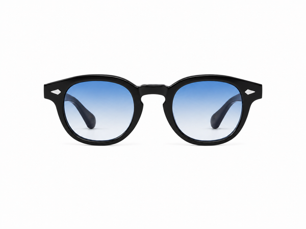 Noir avec verres polarisés bleus