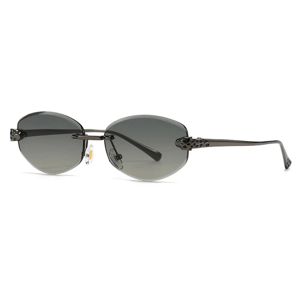 New Rimless Sunglasses for Women Luxury Brand Designer Sun Shades Fashion Diamond Cut for Small Face Oval Y2K Frameless