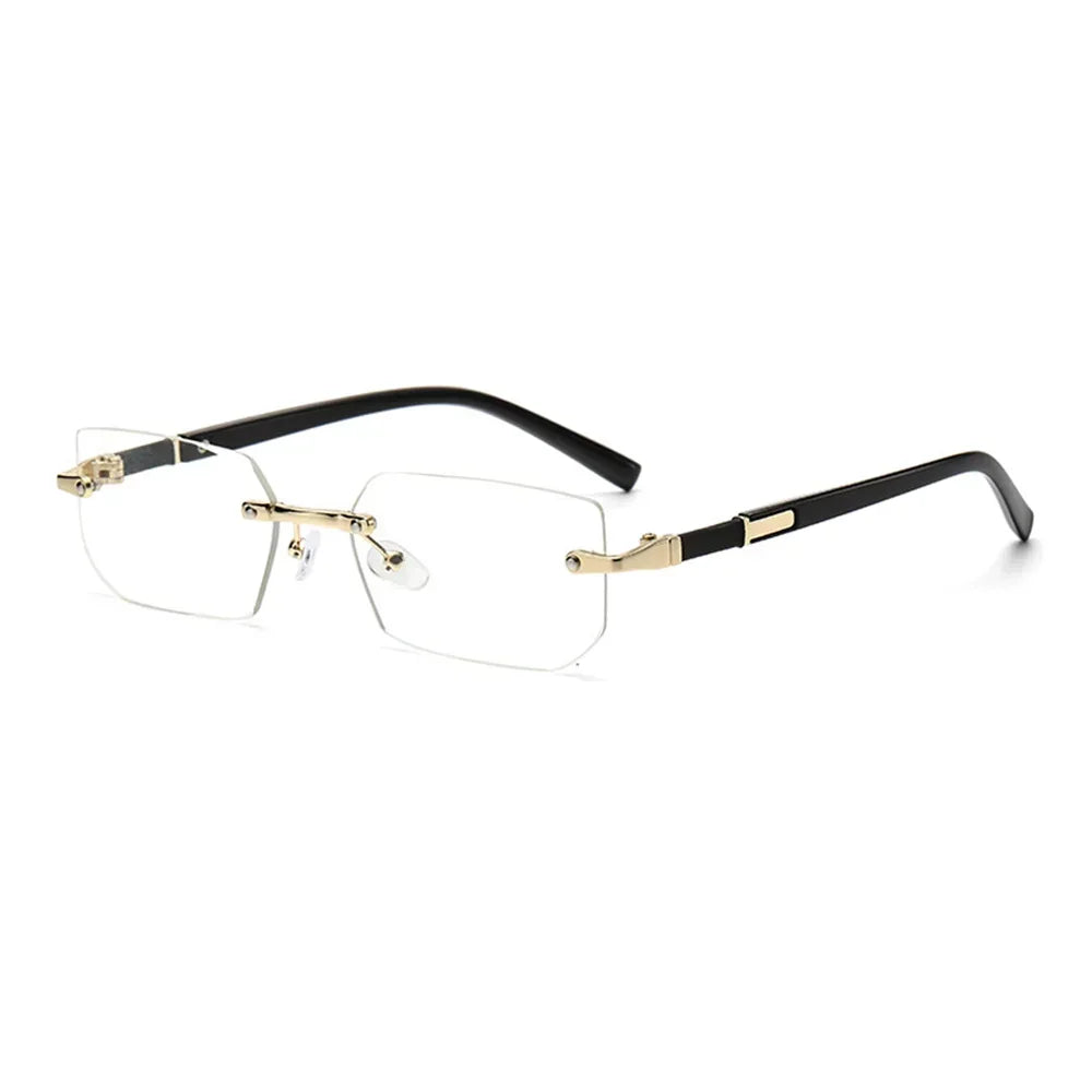 Rimless Cut Edge Rectangle Sunglasses Unisex Frameless Eyewear Designer Fashion Vintage Square Shade Y2K Sun Glasses Goggles