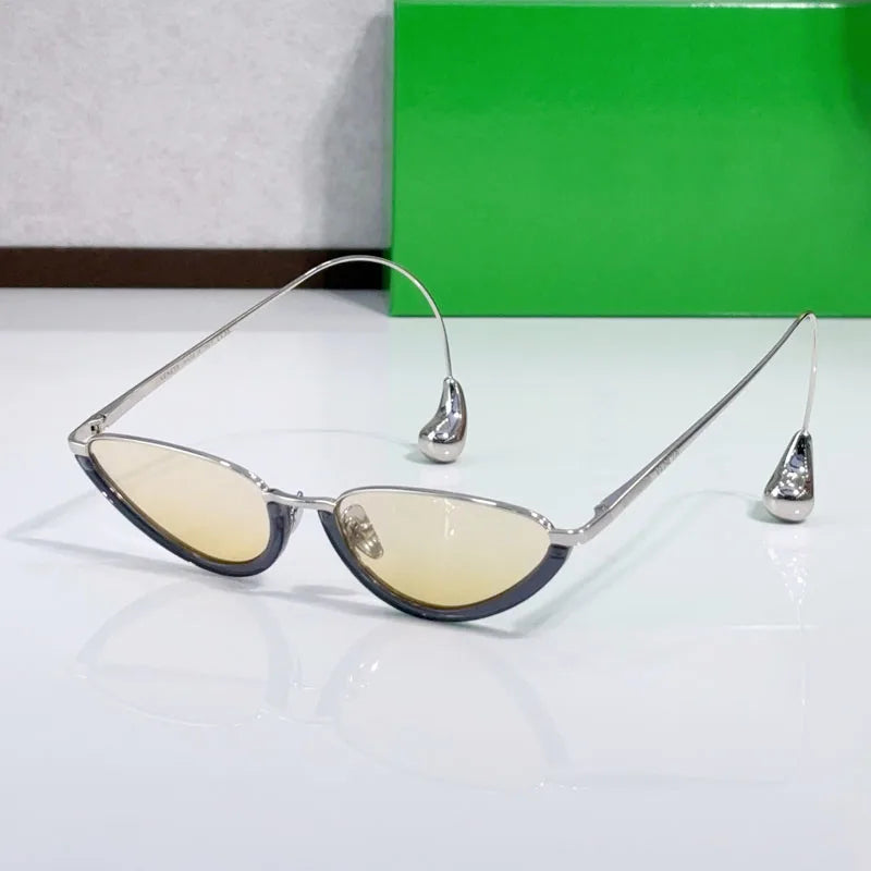 1700 Cat Eye Luxury Women'S Sunglasses Men Alloy Luxury Brand Unique Designer Top Quality Classical UV400 Prescription with Case