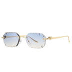 New 2026 Fashion Brand Luxury Designer Sunglasses Women Leopard Elegant Rimless Trendy Shades Glasses Travel Party Sunglasses