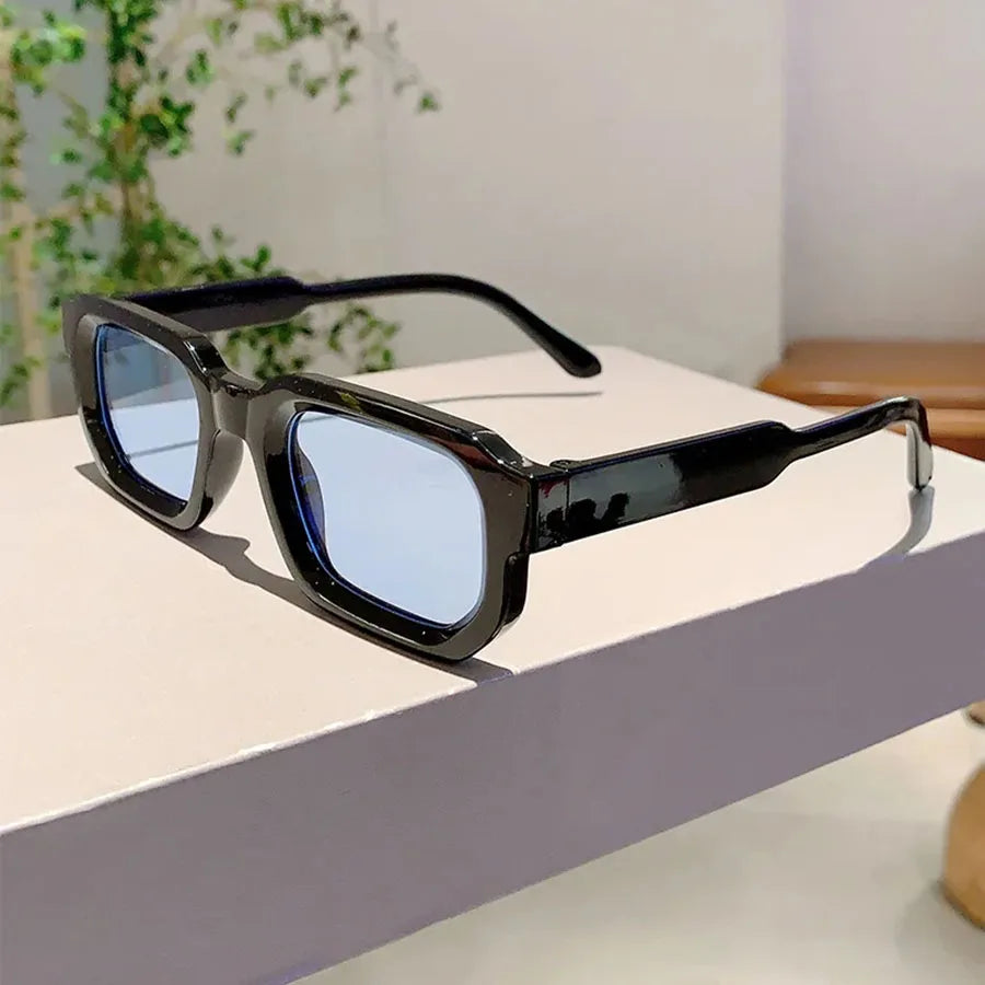 6Pcs/Set Women Vintage Rectangle Frame Sunglasses Fashion Retro Sun Glasses Luxury Brand Design Glasses UV400 Eyewear Men Goggle
