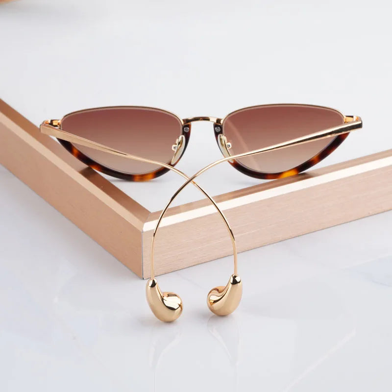 1700 Cat Eye Luxury Women'S Sunglasses Men Alloy Luxury Brand Unique Designer Top Quality Classical UV400 Prescription with Case