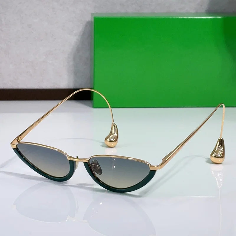 1700 Cat Eye Luxury Women'S Sunglasses Men Alloy Luxury Brand Unique Designer Top Quality Classical UV400 Prescription with Case
