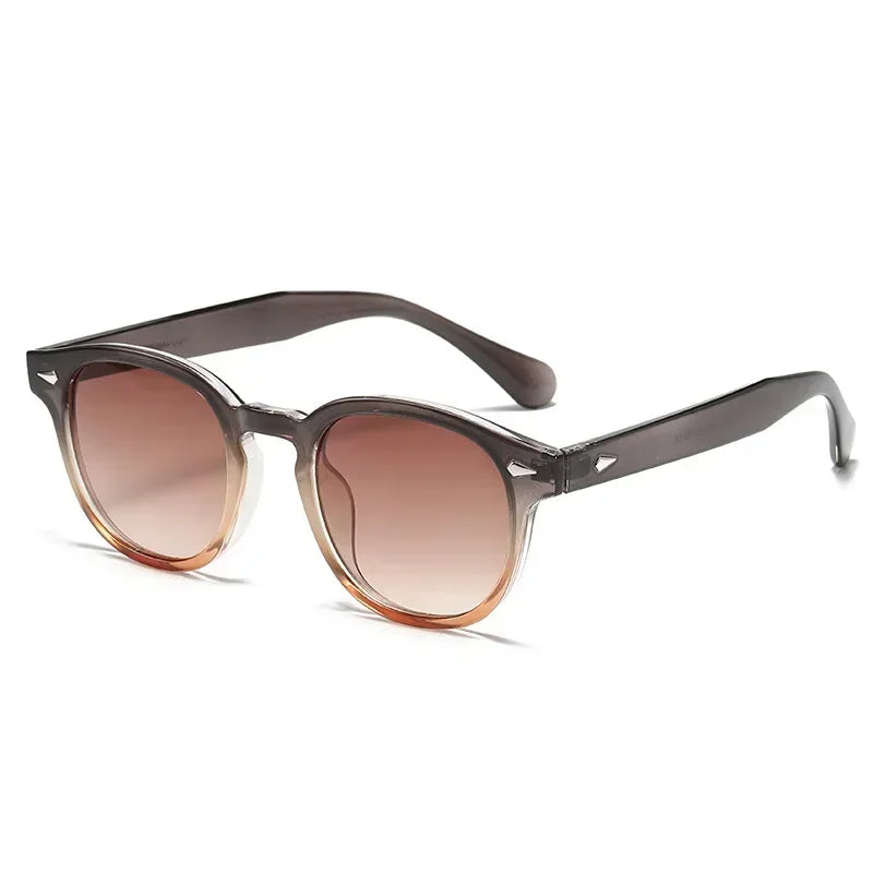 Quality New Retro round Sunglasses Women Fashion Rivets Decoration Shades UV400 Men Punk Leopard Sun Glasses