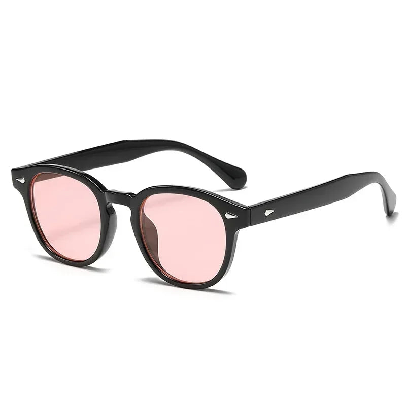 Quality New Retro round Sunglasses Women Fashion Rivets Decoration Shades UV400 Men Punk Leopard Sun Glasses