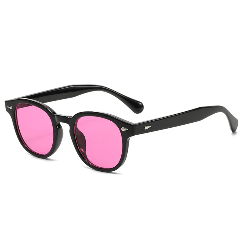 Quality New Retro round Sunglasses Women Fashion Rivets Decoration Shades UV400 Men Punk Leopard Sun Glasses