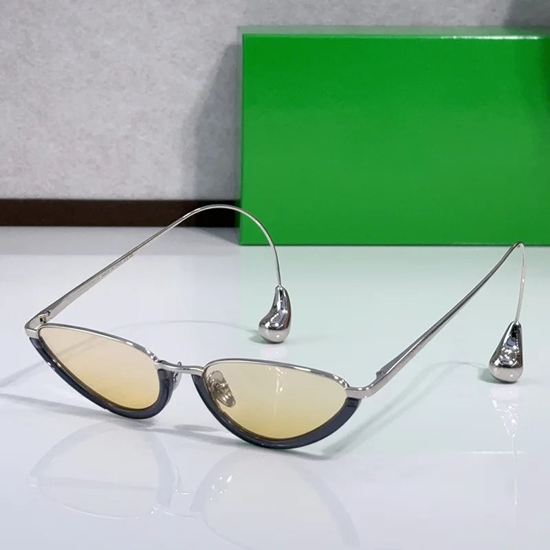 1700 Cat Eye Luxury Women'S Sunglasses Men Alloy Luxury Brand Unique Designer Top Quality Classical UV400 Prescription with Case