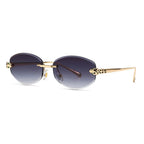 New Rimless Sunglasses for Women Luxury Brand Designer Sun Shades Fashion Diamond Cut for Small Face Oval Y2K Frameless