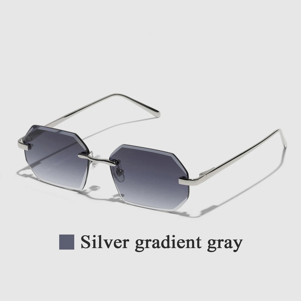 Sunglasses Men Brand Designer Fashion Rimless Sun Glasses Shades Diamond Cut Lens Ladies Frameless Metal Eye Glasses