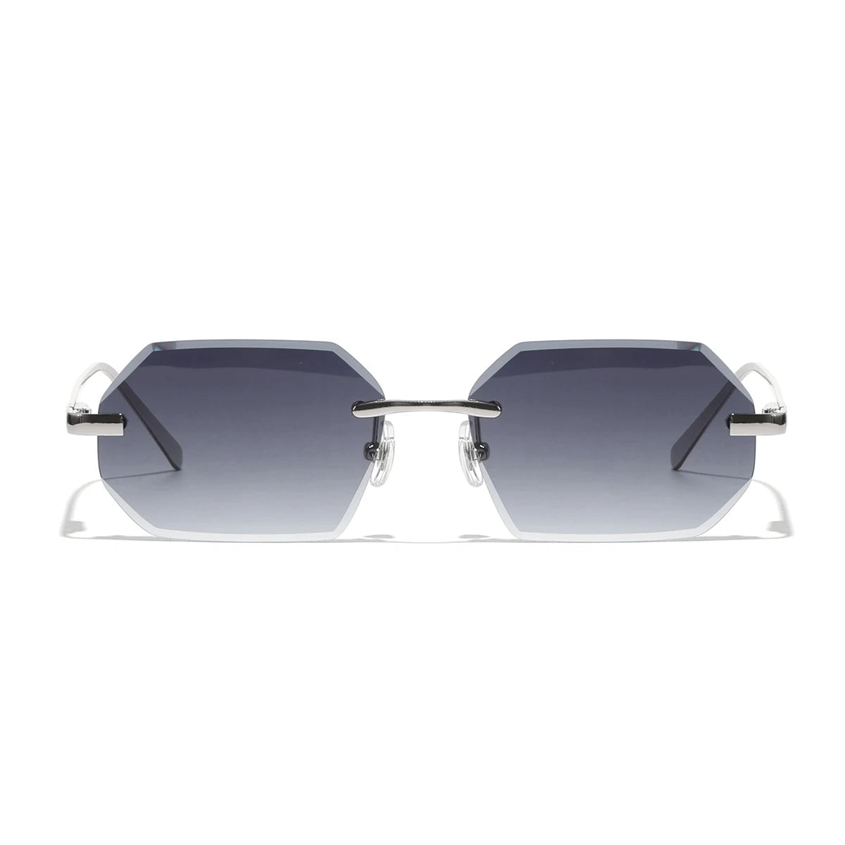 Sunglasses Men Brand Designer Fashion Rimless Sun Glasses Shades Diamond Cut Lens Ladies Frameless Metal Eye Glasses