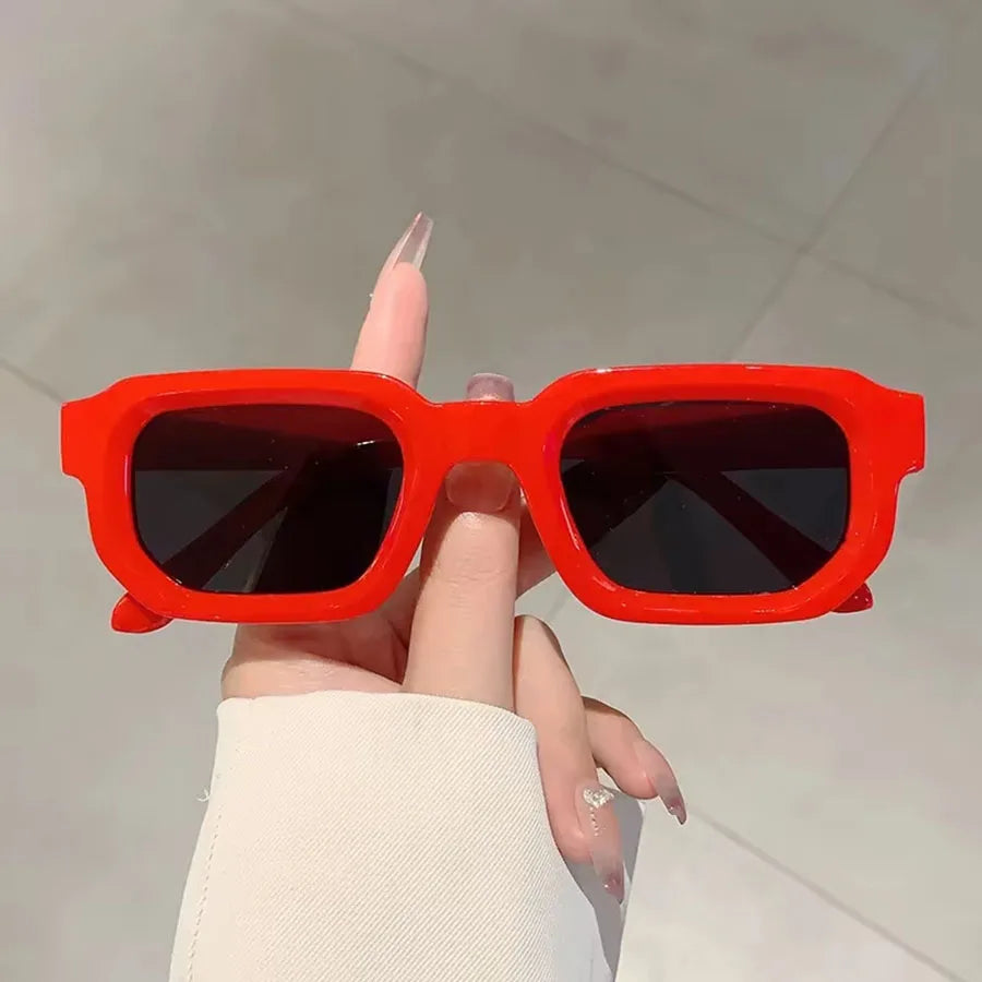 6Pcs/Set Women Vintage Rectangle Frame Sunglasses Fashion Retro Sun Glasses Luxury Brand Design Glasses UV400 Eyewear Men Goggle