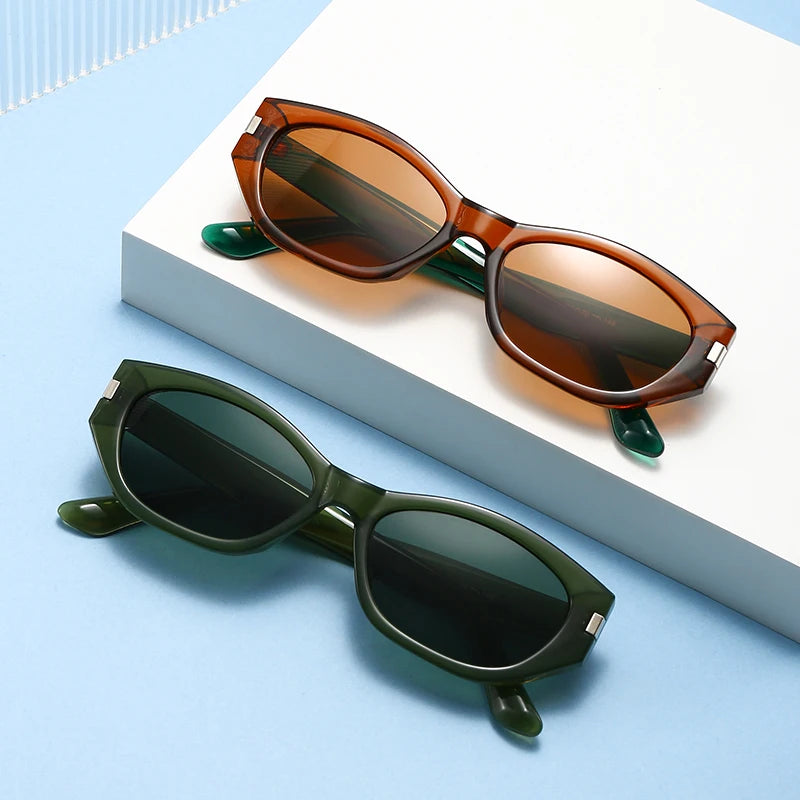 1/3Pcs Fashion Cat Eye Vintage Sunglasses Women Oval Small Frame Eyewear Women Personality Simple Sun Protection Glasses UV400