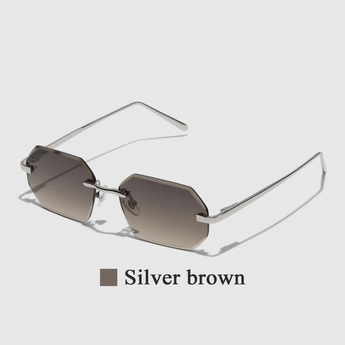 Sunglasses Men Brand Designer Fashion Rimless Sun Glasses Shades Diamond Cut Lens Ladies Frameless Metal Eye Glasses