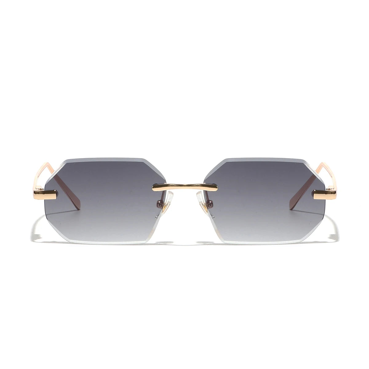 Sunglasses Men Brand Designer Fashion Rimless Sun Glasses Shades Diamond Cut Lens Ladies Frameless Metal Eye Glasses