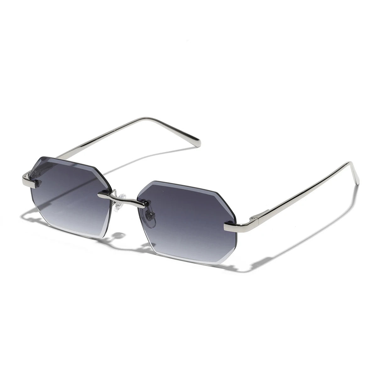 Sunglasses Men Brand Designer Fashion Rimless Sun Glasses Shades Diamond Cut Lens Ladies Frameless Metal Eye Glasses