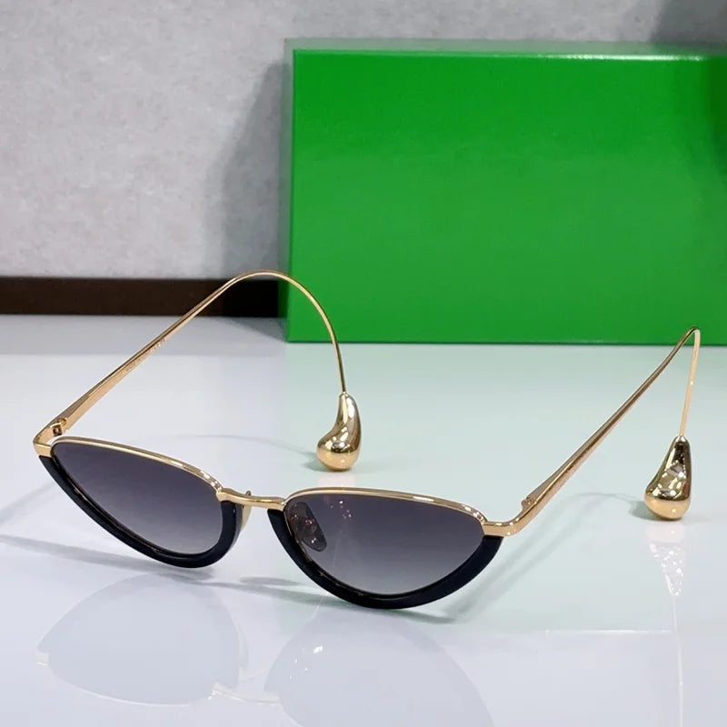 1700 Cat Eye Luxury Women'S Sunglasses Men Alloy Luxury Brand Unique Designer Top Quality Classical UV400 Prescription with Case