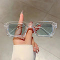 6Pcs/Set Women Vintage Rectangle Frame Sunglasses Fashion Retro Sun Glasses Luxury Brand Design Glasses UV400 Eyewear Men Goggle