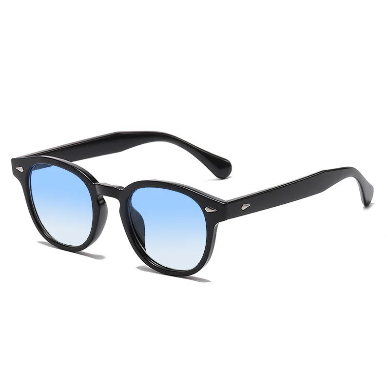 Quality New Retro round Sunglasses Women Fashion Rivets Decoration Shades UV400 Men Punk Leopard Sun Glasses