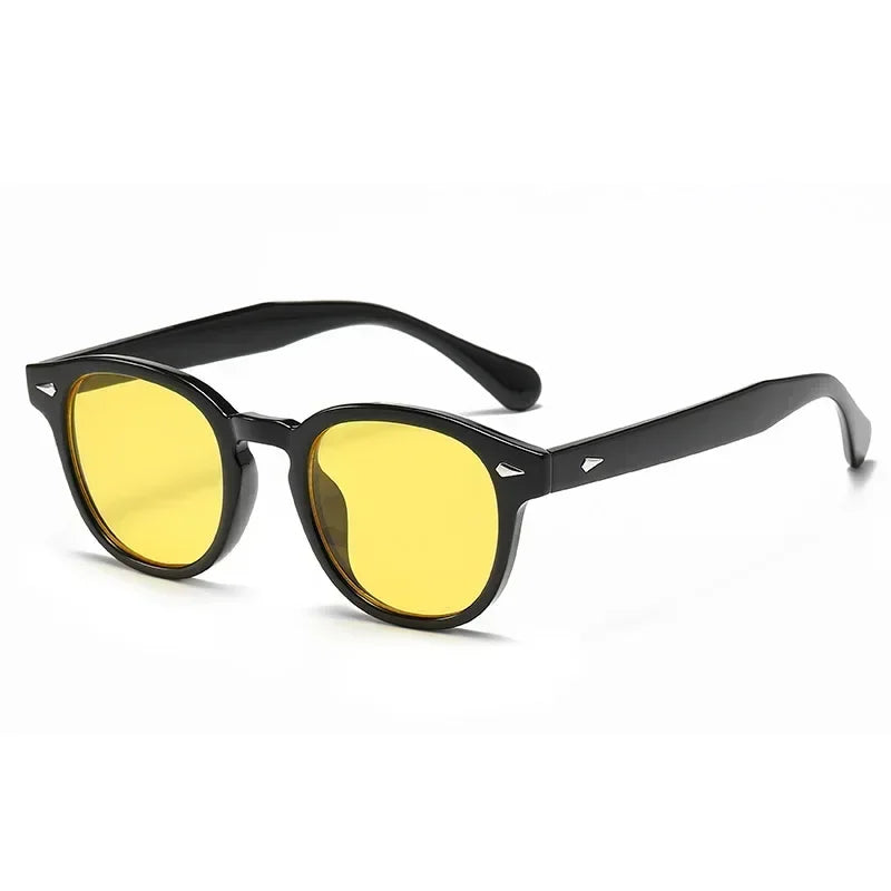 Quality New Retro round Sunglasses Women Fashion Rivets Decoration Shades UV400 Men Punk Leopard Sun Glasses