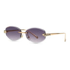 New Rimless Sunglasses for Women Luxury Brand Designer Sun Shades Fashion Diamond Cut for Small Face Oval Y2K Frameless